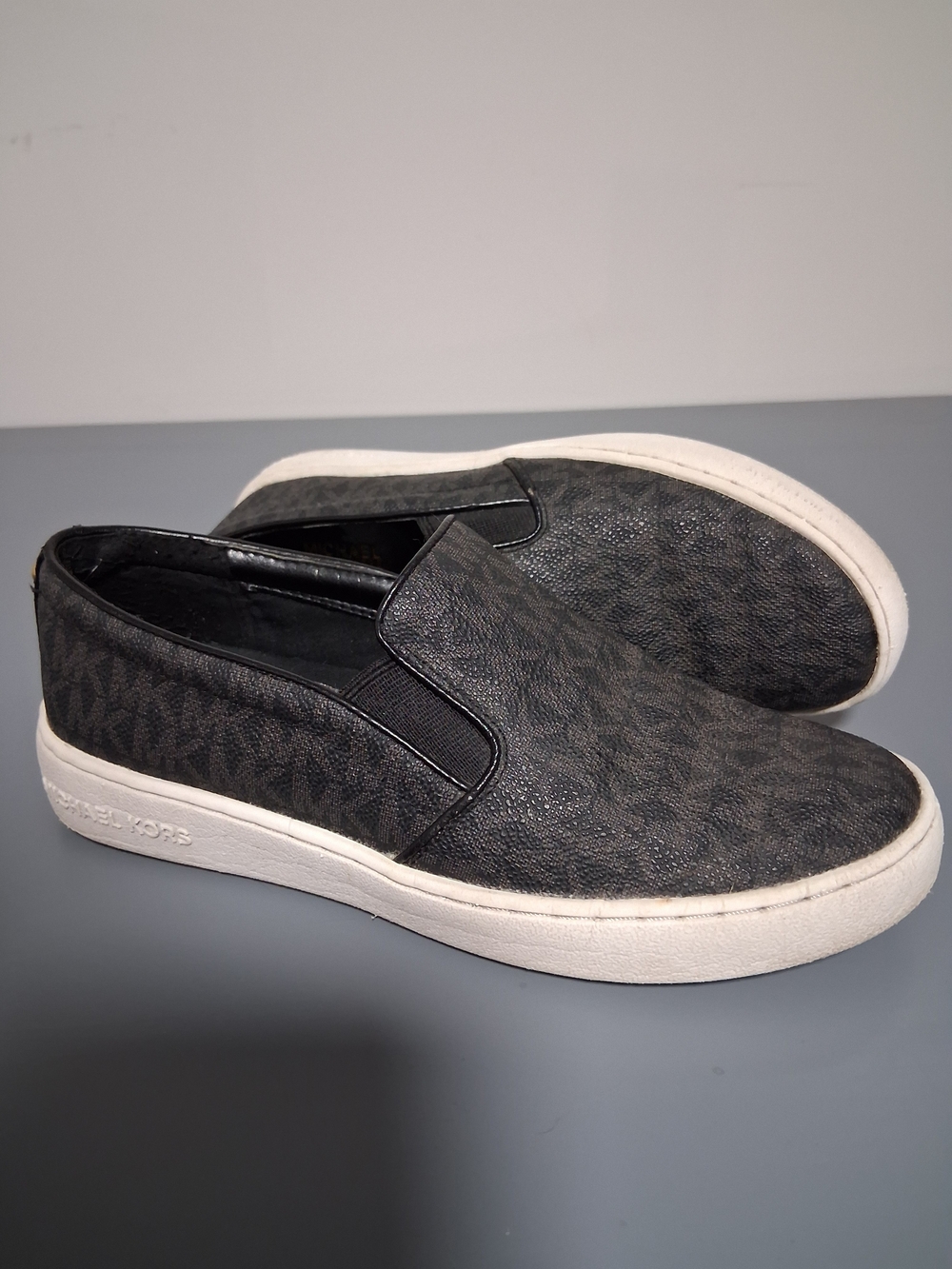 Michael Kors Women's Black Logo Slip-On Sneakers